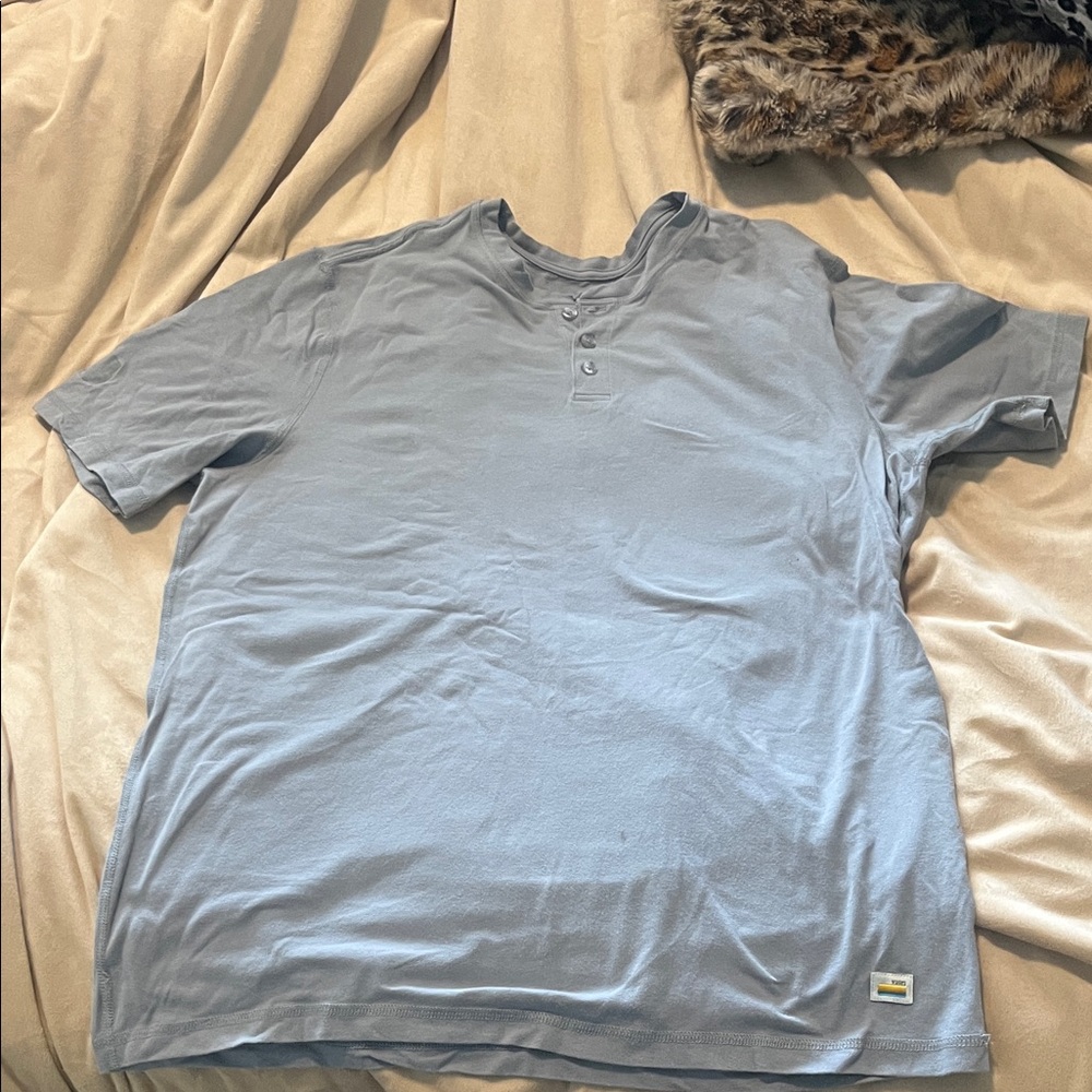 Vuori Light Blue Short Sleeve Henley